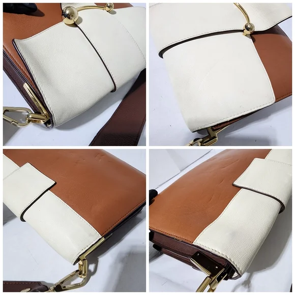 Strathberry Brown and Cream Shoulder Bag - Picture 8 of 12